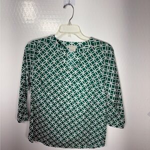 Van Heusen Green Geometric Women's Blouse 368